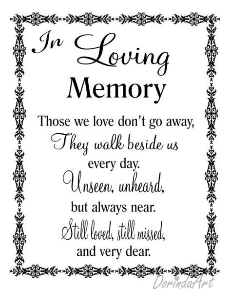 In Loving Memory Printable